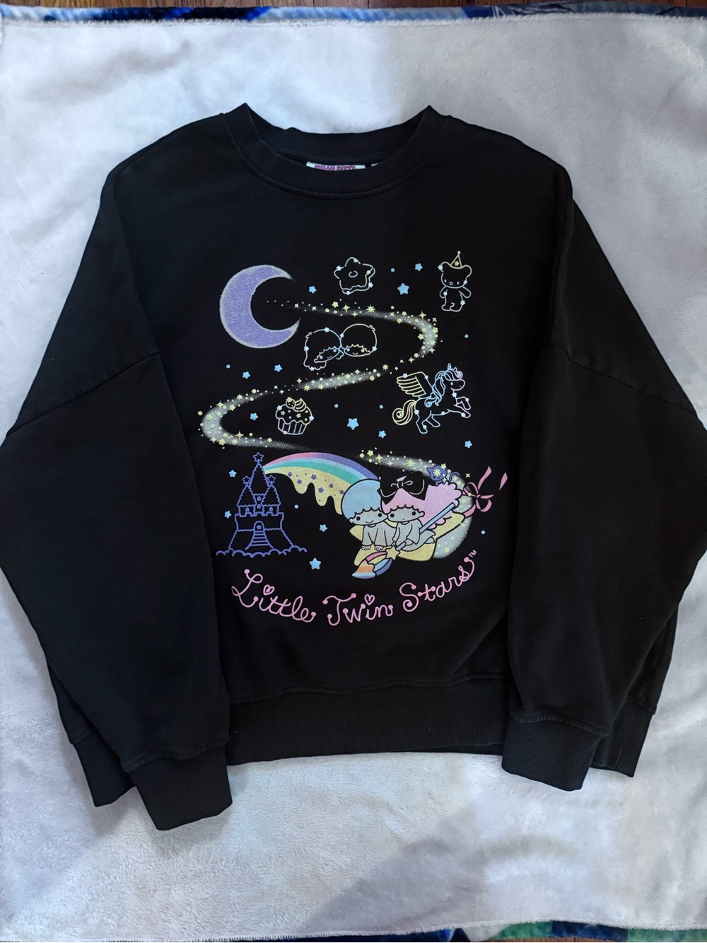 Hello Kitty Black Sweatshirt with Pink Logo